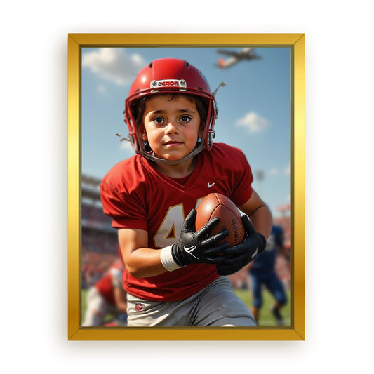 Save 33% When You Add A Frame To Your 12x16 'The NFL Player' Canvas Now