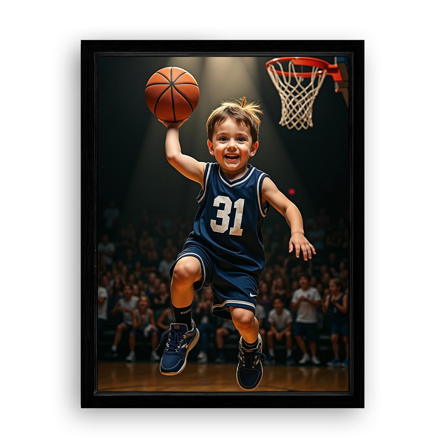 Save 33% When You Add A Frame To Your 18x24 'The Basketball Player' Canvas Now