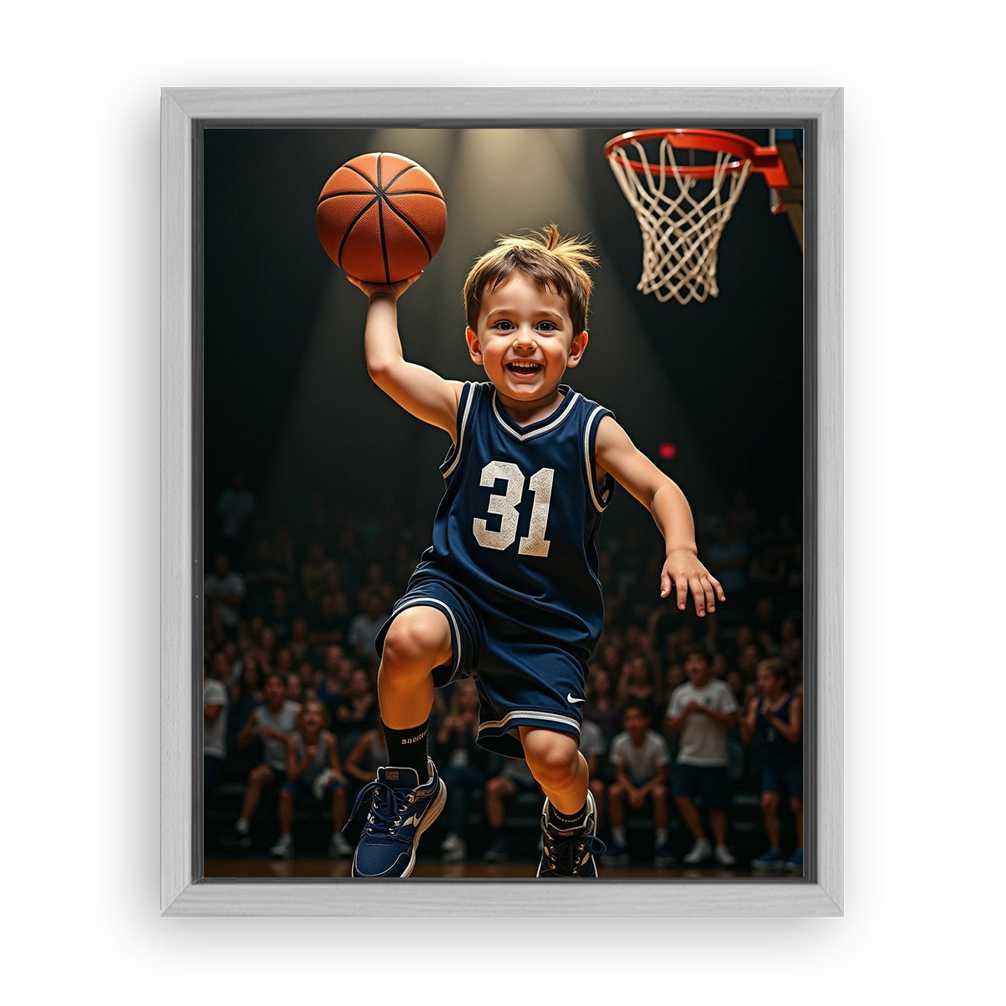 Save 33% When You Add A Frame To Your 16x20 'The Basketball Player' Canvas Now