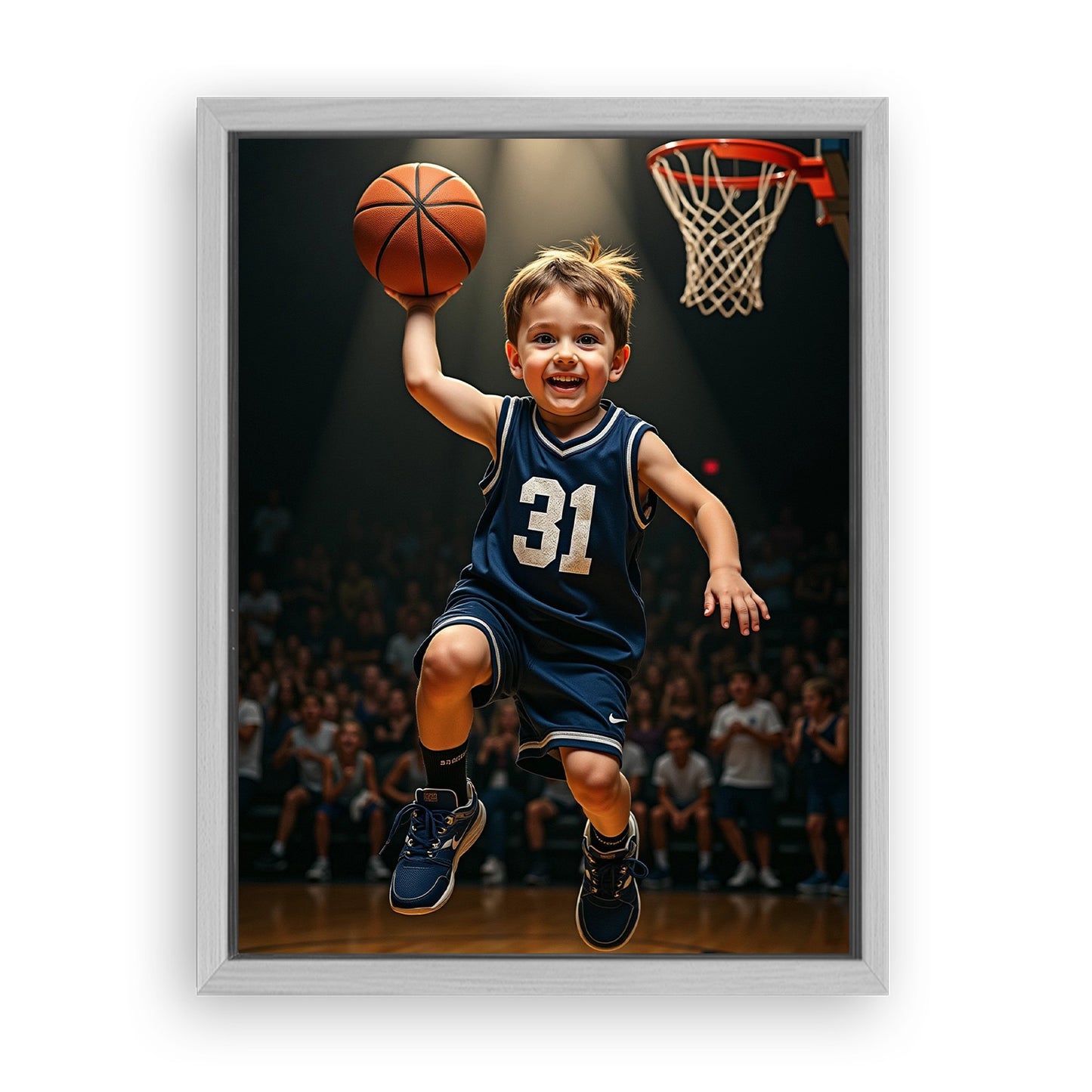 Save 33% When You Add A Frame To Your 12x16 'The Basketball Player' Canvas Now