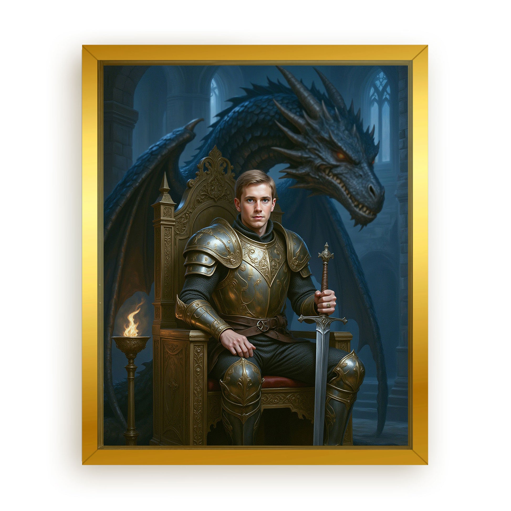 Save 33% When You Add A Frame To Your 16x20 'The Fireborn Dragon King' Canvas Now
