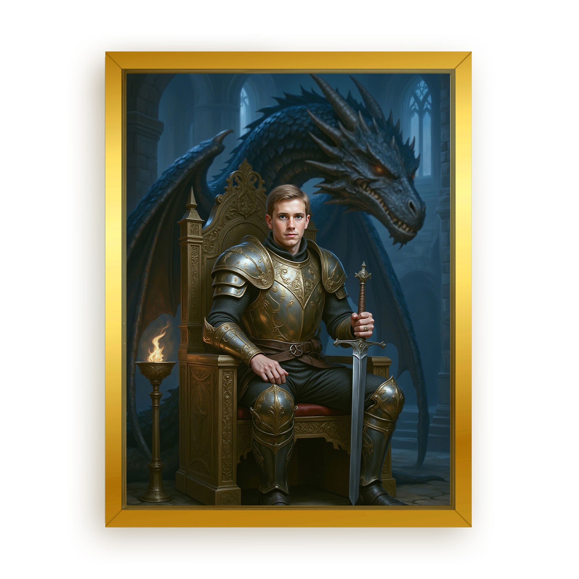 Save 33% When You Add A Frame To Your 12x16 'The Fireborn Dragon King' Canvas Now
