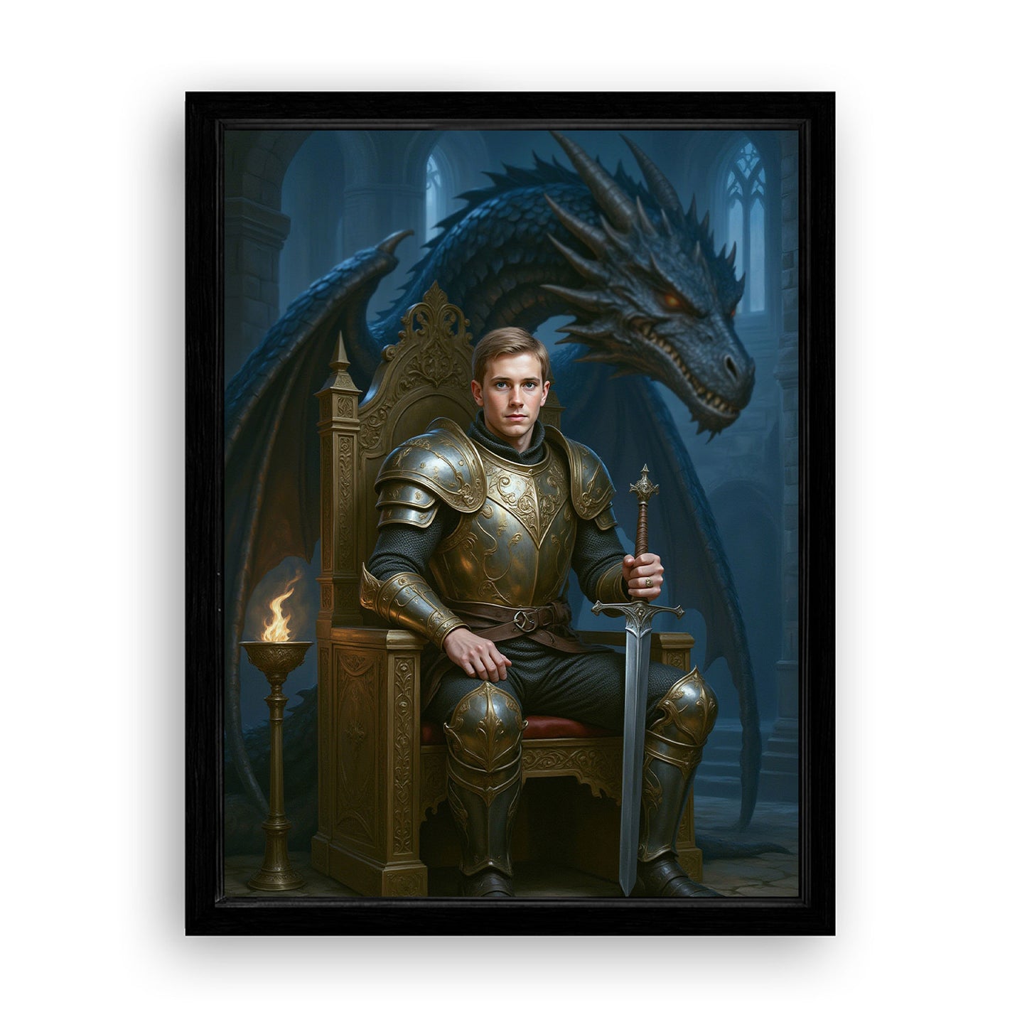 Save 33% When You Add A Frame To Your 18x24 'The Fireborn Dragon King' Canvas Now
