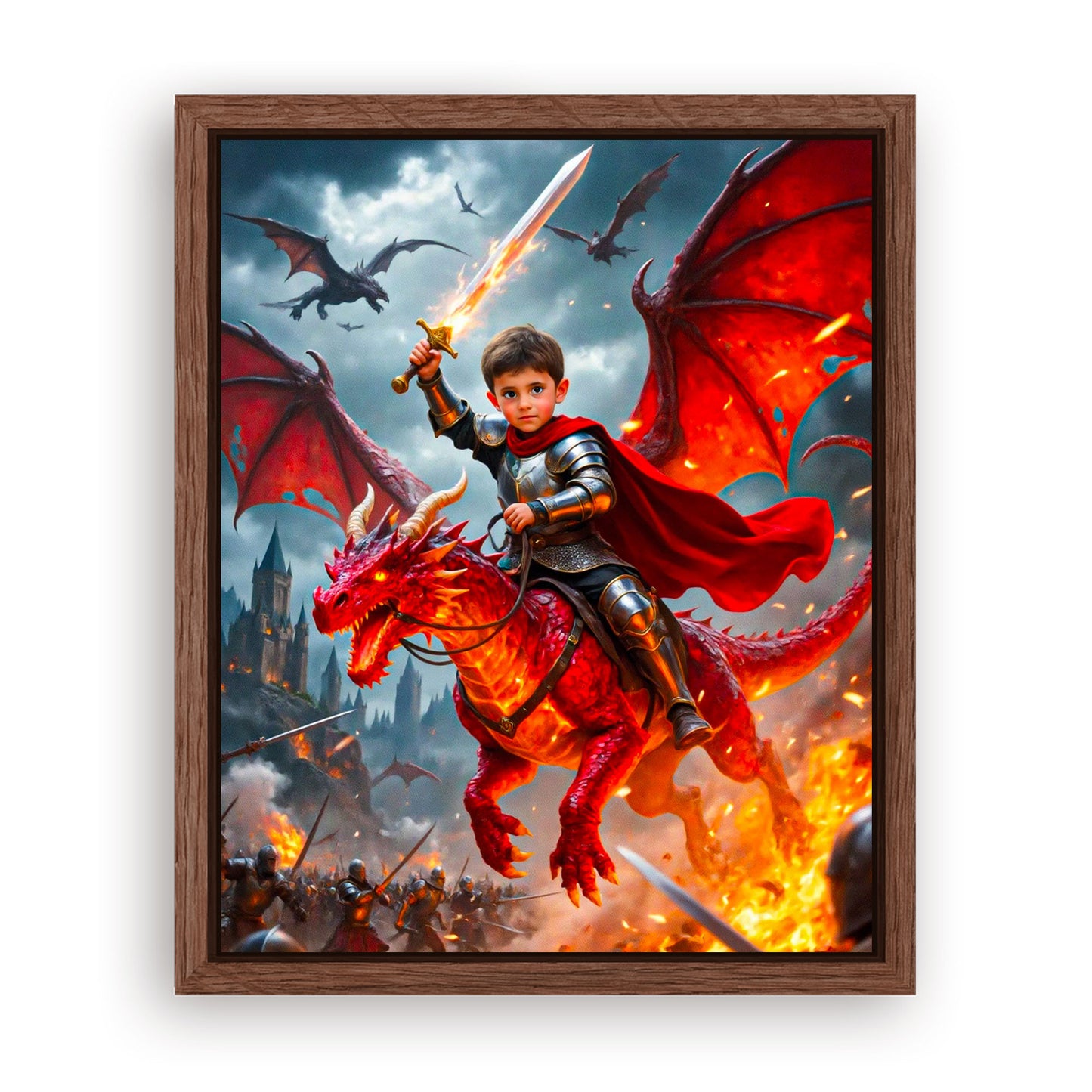 Save 33% When You Add A Frame To Your 16x20 'The Dragon Knight' Canvas Now