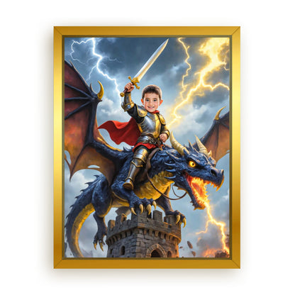 Save 33% When You Add A Frame To Your 18x24 'The Storm Dragon Knight' Canvas Now