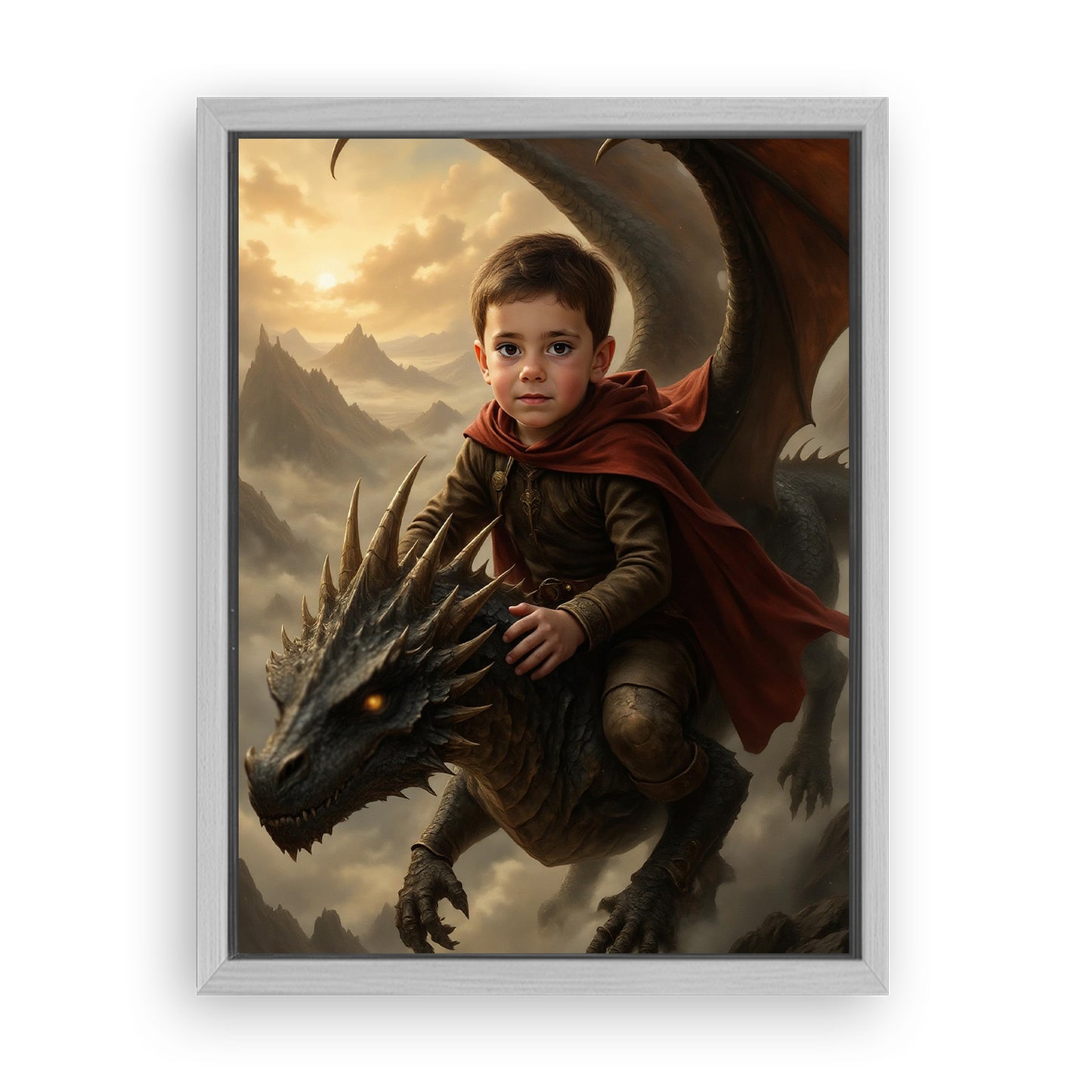 Save 33% When You Add A Frame To Your 18x24 'The Dragon Rider' Canvas Now
