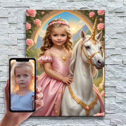 La petite princesse sur sa licorne