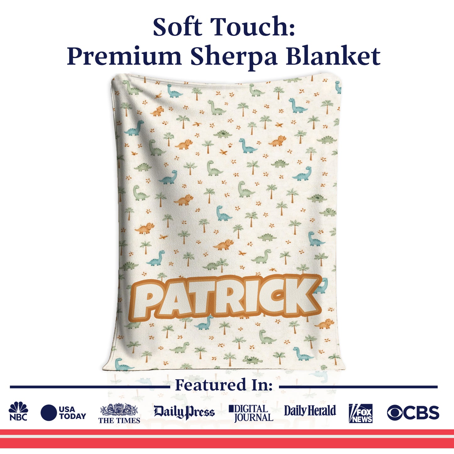 Personalized Dinosaur Baby Blanket
