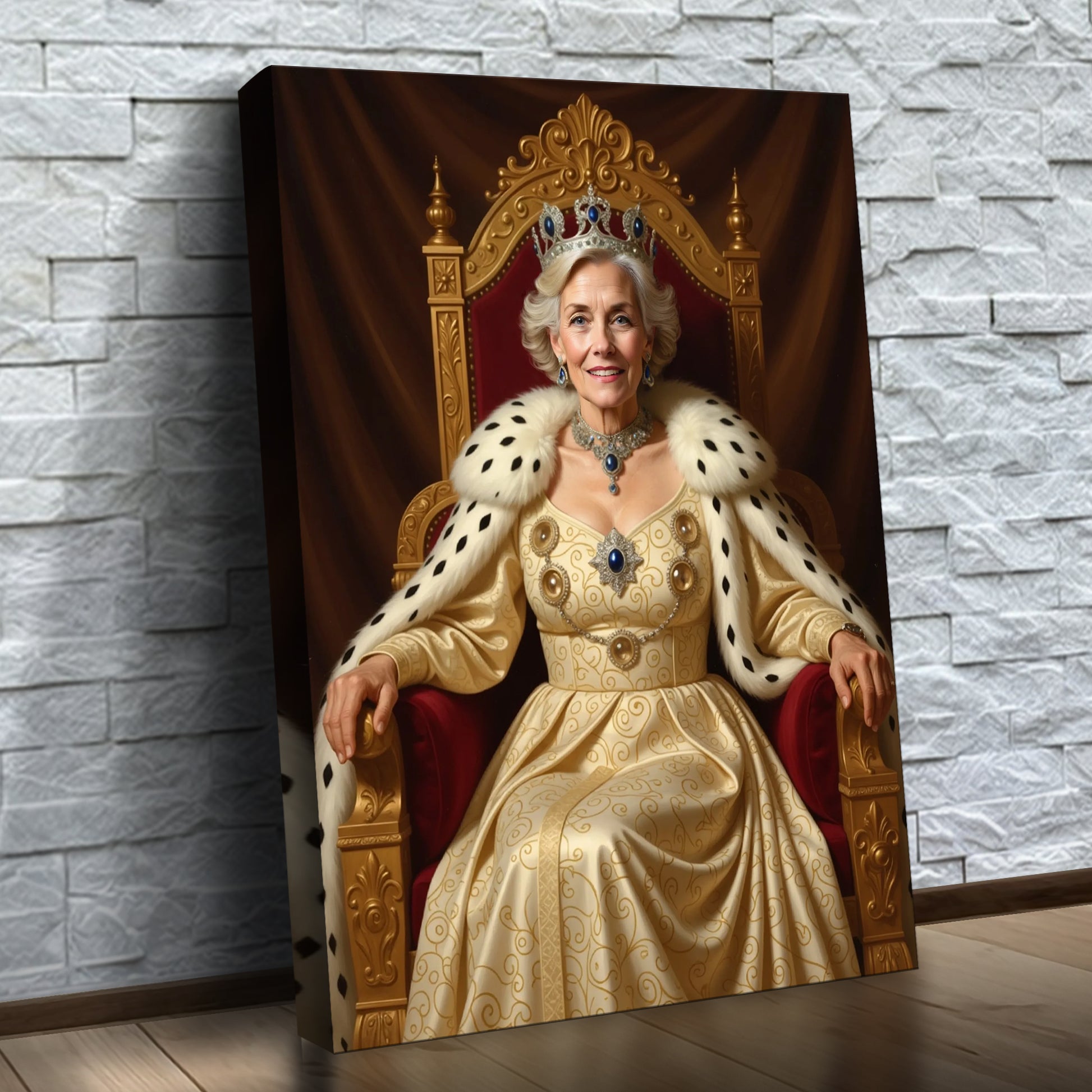 The Majestic Queen on Golden Throne