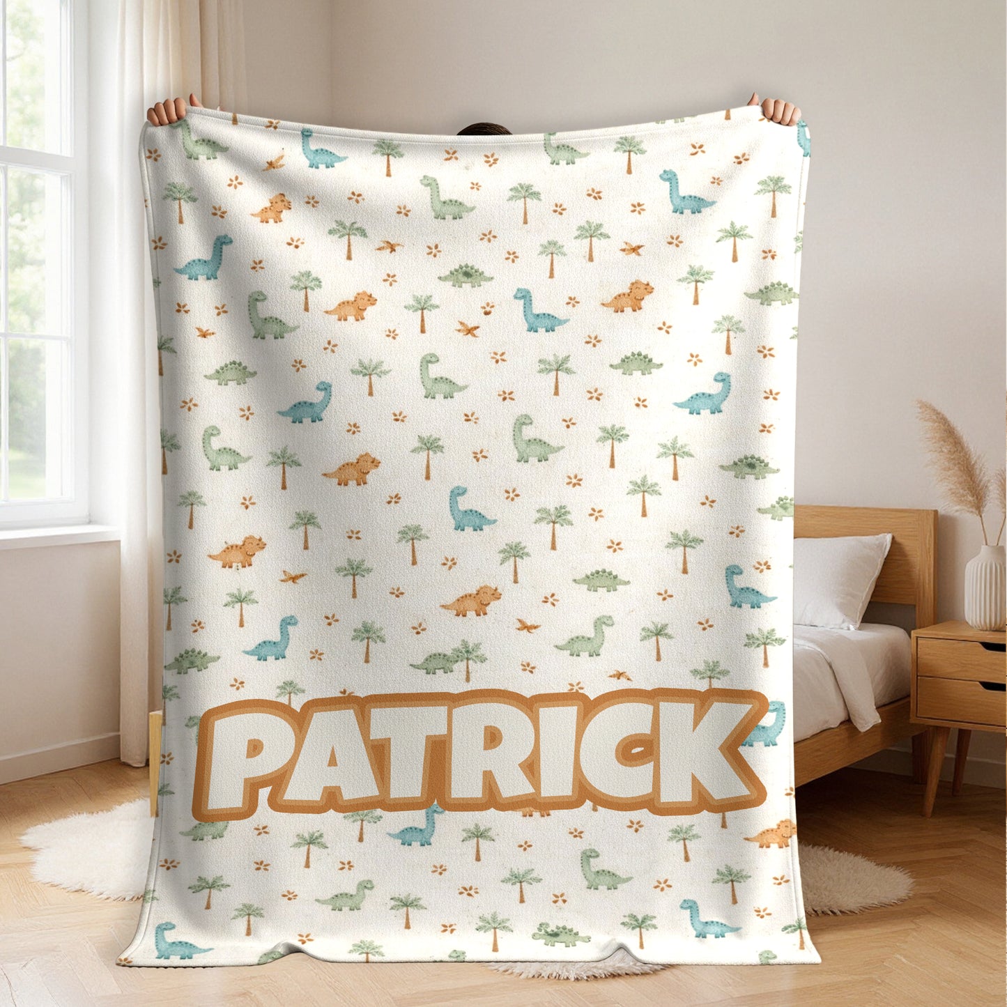 Personalized Dinosaur Baby Blanket