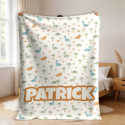 Personalized Dinosaur Baby Blanket
