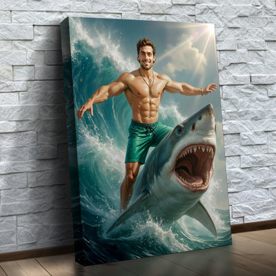 Le courageux chevaucheur de requins