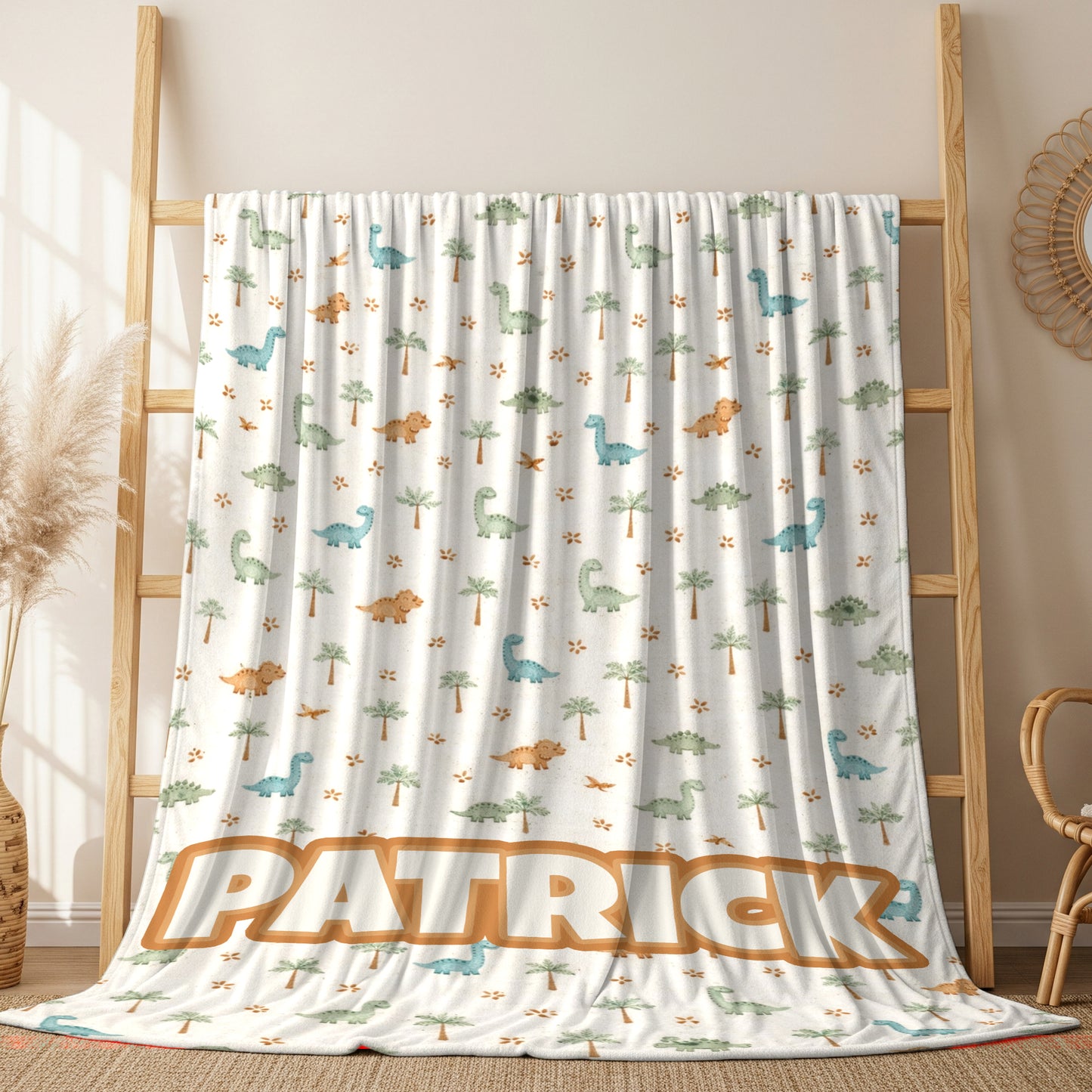 Personalized Dinosaur Baby Blanket