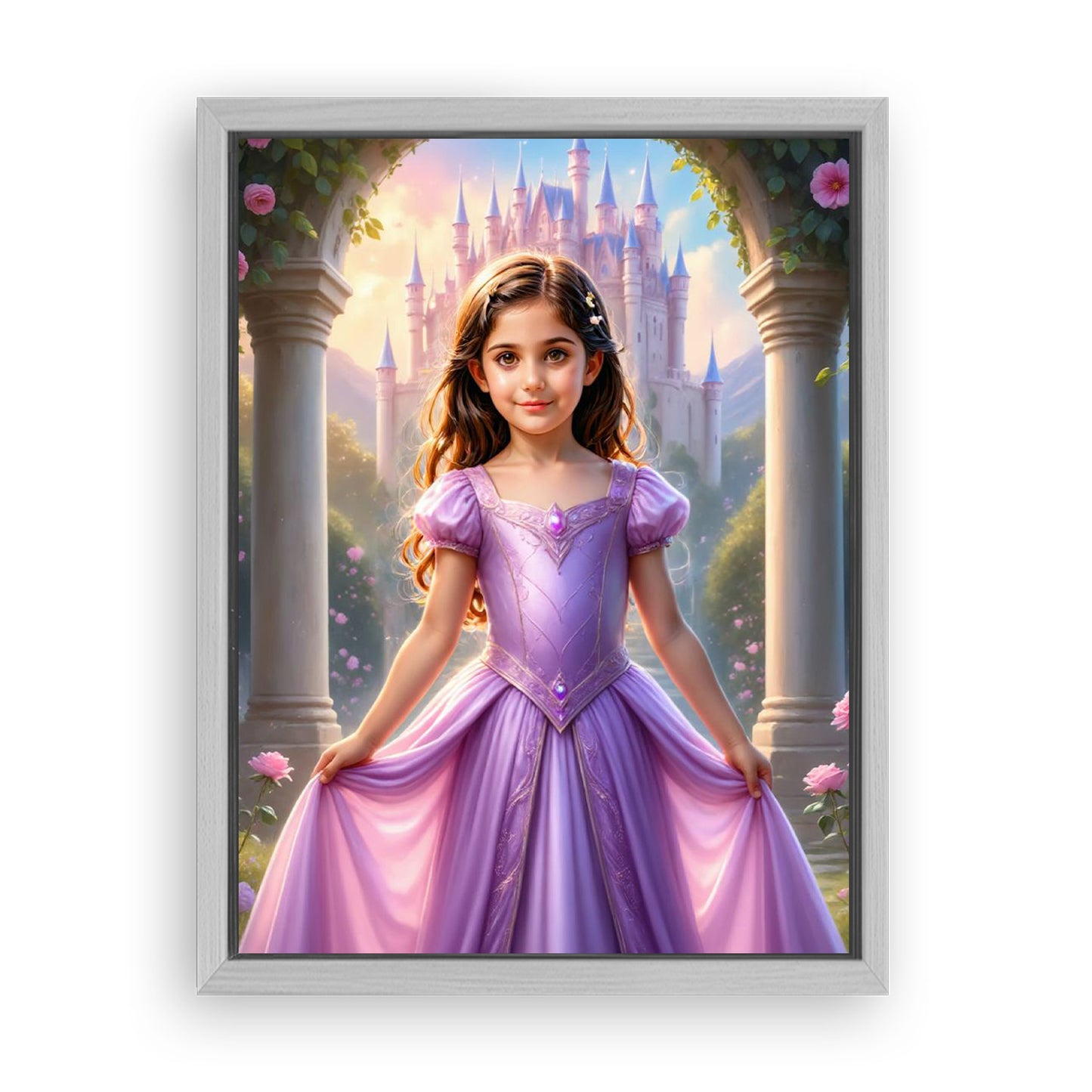 Make Your 12x16 Inches 'The Pink Princess’s Tower Retreat ' Canvas Even More Special, Add a Beautiful Premium Frame & Make It Truly Gift-Ready!