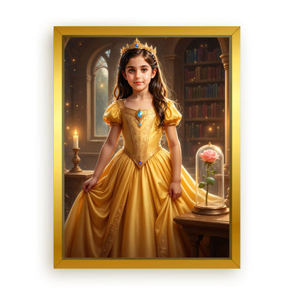 Save 33% When You Add A Frame To Your 18x24 'The Beauty and the Enchanted Rose' Canvas Now